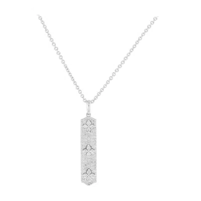 Pre-owned Lb Exclusive 14k White Gold 0.70ct Diamond Pendant Necklace Pn15873-w