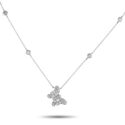 Lb Exclusive 14k White Gold 0.75ct Diamond Pendant Necklace Pn16065