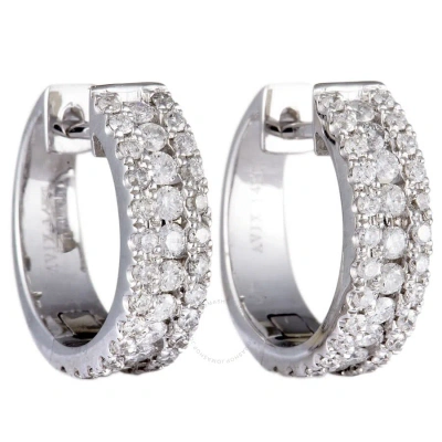 Lb Exclusive 14k White Gold 1.00 Ct Diamond Hoop Earrings In Multi-color