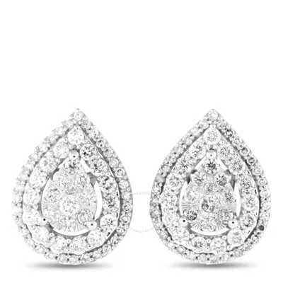 Lb Exclusive 14k White Gold 1.0ct Diamond Earrings Er28538 In Metallic