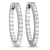 Lb Exclusive 14k White Gold 1.0ct Diamond Inside Out Hoop Earrings In Multi-color