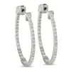 Lb Exclusive 14k White Gold 1.07ct Diamond Inside-out Hoop Earrings Mf15-111825 In White