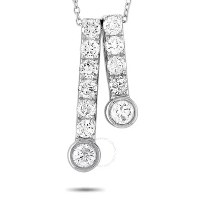Lb Exclusive 14k White Gold 1.0ct Diamond Necklace In Metallic