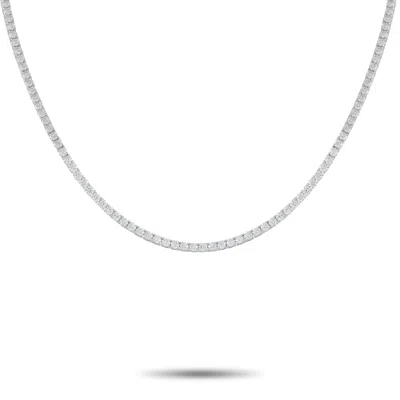 Lb Exclusive 14k White Gold 11.10ct Lab Grown Diamond Tennis Necklace Lg07-123125