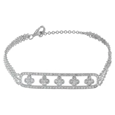 Pre-owned Lb Exclusive 14k White Gold 1.25ct Diamond Bracelet Br09670-w
