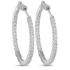 Lb Exclusive 14k White Gold 1.30ct Diamond Inside-out Hoop Earrings Mf14-111825 In Metallic
