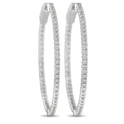 Lb Exclusive 14k White Gold 1.34ct Diamond Inside-out Hoop Earrings