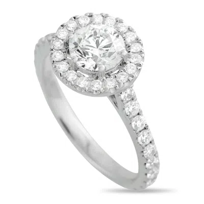 Lb Exclusive 14k White Gold 1.53ct Diamond Halo Ring Mf45-031726 In Metallic