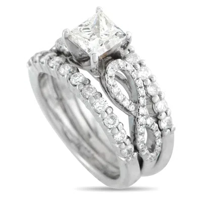 Lb Exclusive 14k White Gold 1.69ct Diamond Ring Mf12-031726 In Metallic