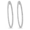Lb Exclusive 14k White Gold 1.77ct Diamond Hoop Earrings Mf07-070225 In White
