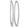 Lb Exclusive 14k White Gold 1.77ct Diamond Inside-hoop Earrings In White