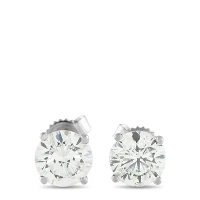 Lb Exclusive 14k White Gold 1.80ct Diamond Stud Earrings Mf03-090525 In Metallic