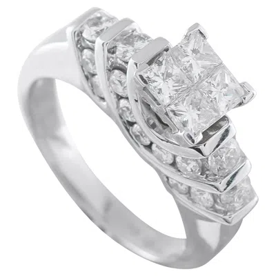 Pre-owned Lb Exclusive 14k White Gold 1.84ct Diamond Ring Mf10-011626