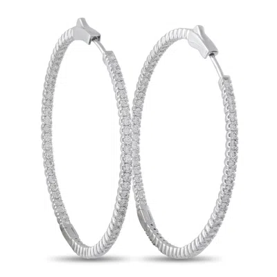 Lb Exclusive 14k White Gold 2.02ct Diamond Inside-out Hoop Earrings Mf18-111825 In Metallic