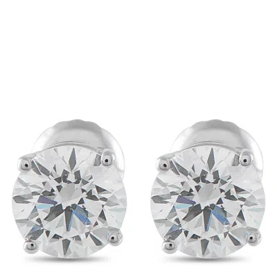 Lb Exclusive 14k White Gold 2.05ct Lab-grown Diamond Stud Earrings Lg22-120825 In Brown