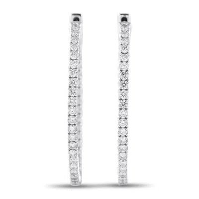 Lb Exclusive 14k White Gold 2.10ct Lab-grown Diamond Hoop Earrings Lgd11-020325