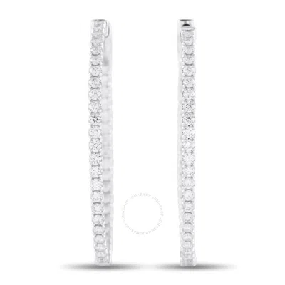 Lb Exclusive 14k White Gold 2.15ct Lab Grown Diamond Hoop Earrings Lgd05 020325 In Metallic
