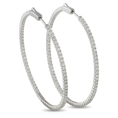 Lb Exclusive 14k White Gold 2.35ct Diamond Inside-out Hoop Earrings Mf17-111825 In Metallic