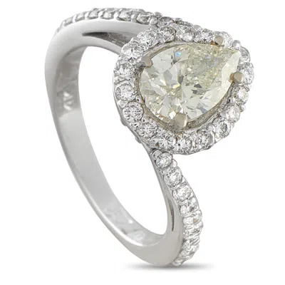 Lb Exclusive 14k White Gold 2.62 Ct Diamond Pear Ring Mf09-051826 In Metallic