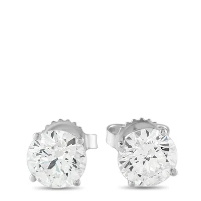Lb Exclusive 14k White Gold 3.05ct Lab Grown Diamond Earrings Lg06-091125 In Metallic