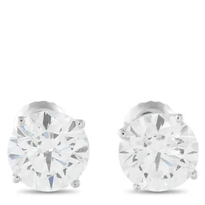 Lb Exclusive 14k White Gold 3.10 Ct Lab-grown Diamond Stud Earrings Lg04-091225 In Metallic