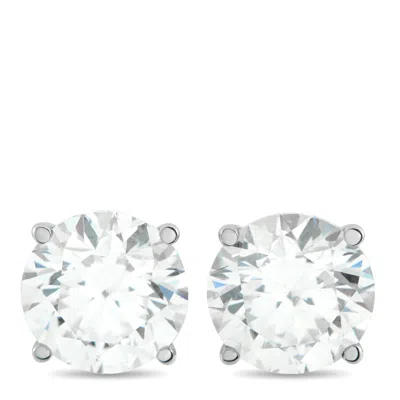 Lb Exclusive 14k White Gold 3.42ct Lab-grown Diamond Stud Earrings Lg02-120925