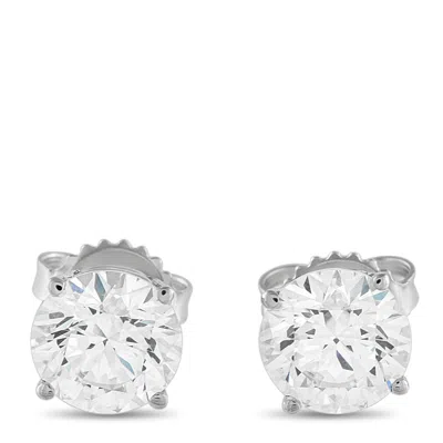 Lb Exclusive 14k White Gold 3.50ct Lab-grown Diamond Stud Earrings Lg07-091125 In Metallic