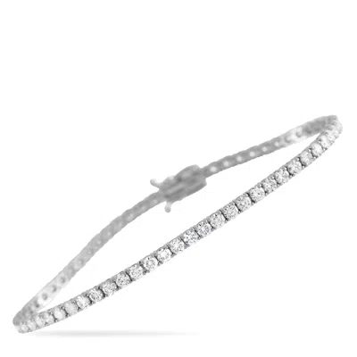 Lb Exclusive 14k White Gold 3.55ct Lab-grown Diamond Tennis Bracelet Lg06-123125 In Silver