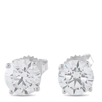 Lb Exclusive 14k White Gold 3.62ct Lab-grown Diamond Stud Earrings Lfg14-120825 In Silver