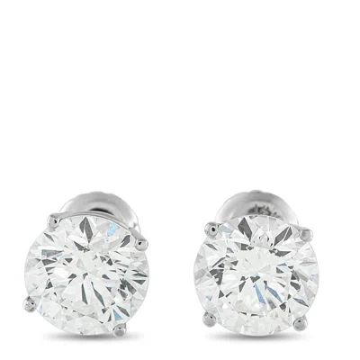 Lb Exclusive 14k White Gold 3.65ct Lab-grown Diamond Stud Earrings Lg08-091125 In Metallic