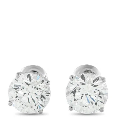 Lb Exclusive 14k White Gold 3.66ct Lab Grown Diamond Stud Earrings Lg09 091125 In Silver