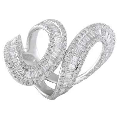 Pre-owned Lb Exclusive 14k White Gold 4.0ct Diamond Ring Mf02-112425