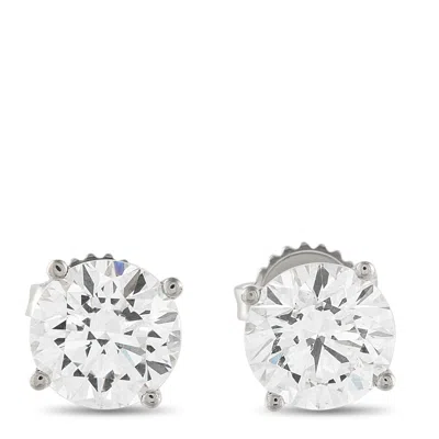Lb Exclusive 14k White Gold 4.0ct Lab-grown Diamond Stud Earrings Lg04-091125 In Metallic