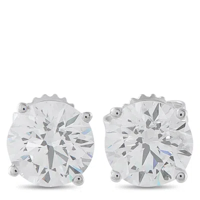 Lb Exclusive 14k White Gold 4.0ct Lab-grown Diamond Stud Earrings Lg27-120825 In Silver