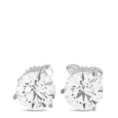Lb Exclusive 14k White Gold 4.10ct Lab-grown Diamond Stud Earrings Lg03-091225 In Silver