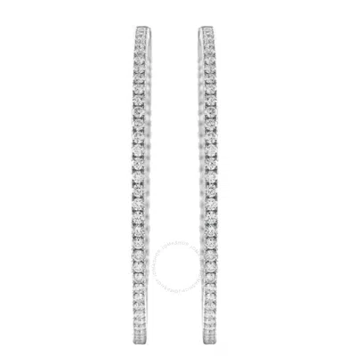 LB EXCLUSIVE LB EXCLUSIVE 14K WHITE GOLD 4.25CT LAB GROWN DIAMOND HOOP EARRINGS LGD07 020325