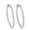 Lb Exclusive 14k White Gold 4.25ct Lab-grown Diamond Inside-out Hoop Earrings Mf26-072225 In White