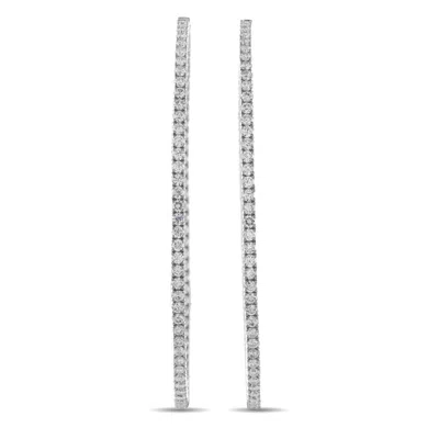 Lb Exclusive 14k White Gold 5.10ct Lab-grown Diamond Hoop Earrings Lgd06-020325