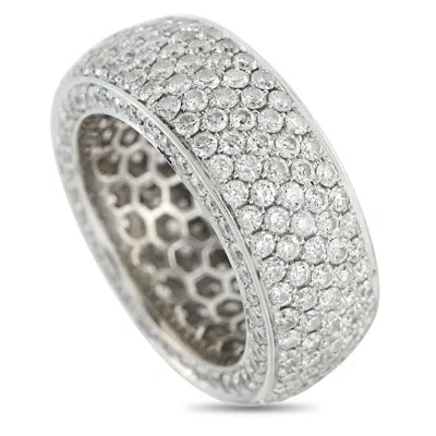 Lb Exclusive 14k White Gold 5.30ct Diamond Wide Band Ring Mf01-112425 In Metallic
