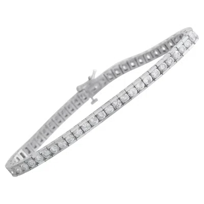 Pre-owned Lb Exclusive 14k White Gold 5.60ct Diamond Tennis Bracelet Mf18-012926