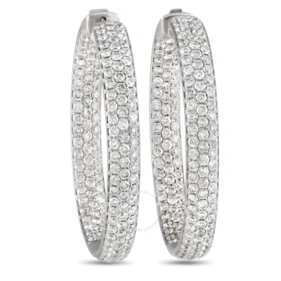 Lb Exclusive 14k White Gold 6.10ct Diamond Inside Out Hoop Earrings In Multi-color