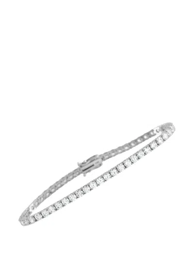 Pre-owned Lb Exclusive 14k White Gold 6.50ct Lab-grown Diamond Tennis Bracelet Lg03-123125 In Silver