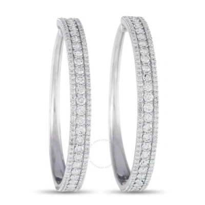 Lb Exclusive 14k White Gold 7.0ct Diamond Tapered Hoop Earrings In Multi-color