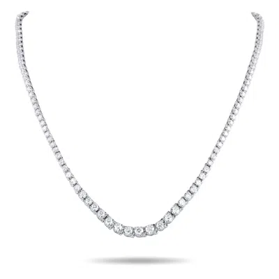 Lb Exclusive 14k White Gold 7.20ct Diamond Tennis Necklace Mf41-110625 In Silver