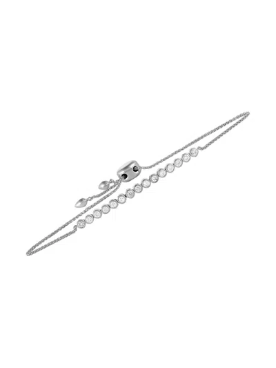 Pre-owned Lb Exclusive 14k White Gold Diamond Bracelet In Silver