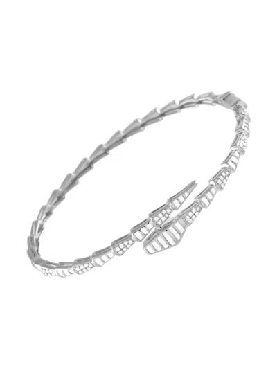 Pre-owned Lb Exclusive 14k White Gold Diamond Bracelet In Silver