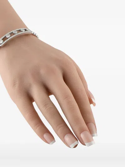 Pre-owned Lb Exclusive 14k White Gold Diamond Bracelet In Silver