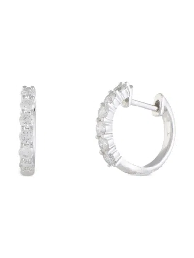 Pre-owned Lb Exclusive 14k White Gold Diamond Earrings In Silver