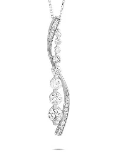 Pre-owned Lb Exclusive 14k White Gold Diamond Necklace