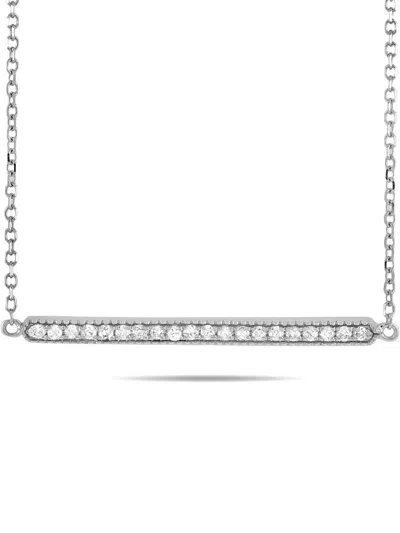 Pre-owned Lb Exclusive 14k White Gold Diamond Necklace